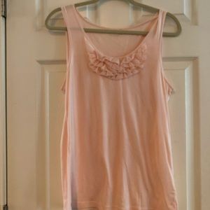 Caslon Pink Ruffle Tank Top